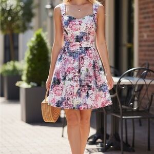 Guess Multicolor Abstract Mini Dress